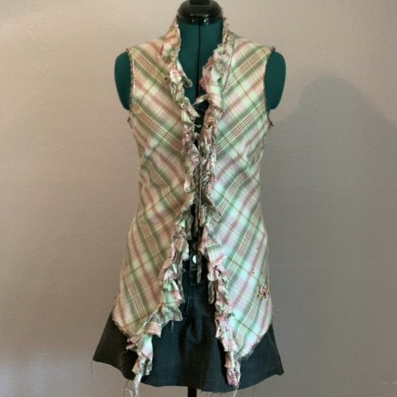 Vintage Diab'less Plaid Tank Top - Picture 1 of 7